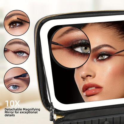 Makeup Case With LED Lighted Mirror