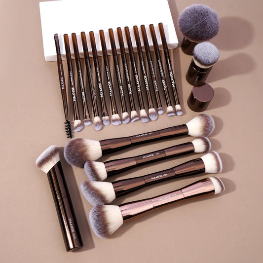 20pcs/set Makeup Brushes DOUBLE ENDED Foundation Concealers Blush Eye Shadows Brush for Liquid Cream Powder Blending